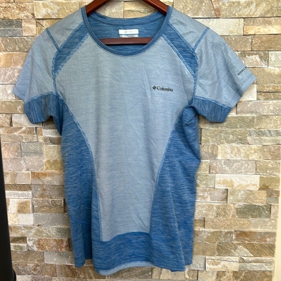 Columbia Blue Omni-Shade UPF 50 Solar Chill Short Sleeve Tee M - Picture 1 of 10